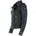 Women's Side Zip Black Leather Biker Jacket
