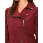 Willa Holland Arrow Season 5 Red Suede Leather Jacket