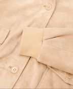 Women's Tan Brown Suede Trucker Bomber Leather Jacket