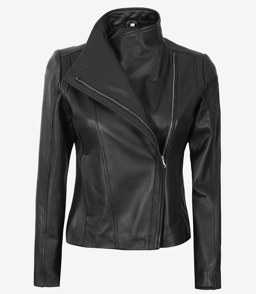 Black Leather Café Racer Jacket with Flap Closure – Avanzar Leather