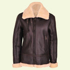 Women’s B3 Brown Shearling Aviator Leather Jacket