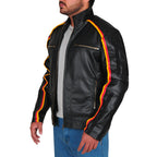 Mens Trendy Black Biker Leather Jacket