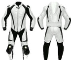 PRO WHITE MEN MOTORCYCLE LEATHER RACING SUIT