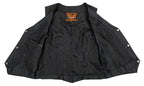 Milwaukee Leather XS1253 Women's Classic Black Leather Vest with Buffalo Nickel Snap Buttons