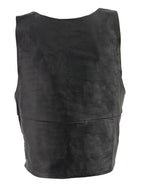 Milwaukee Leather SH1367LZ Women's Black Leather Swat Style Rider Vest w/ Plain Back Panel for Club Patches