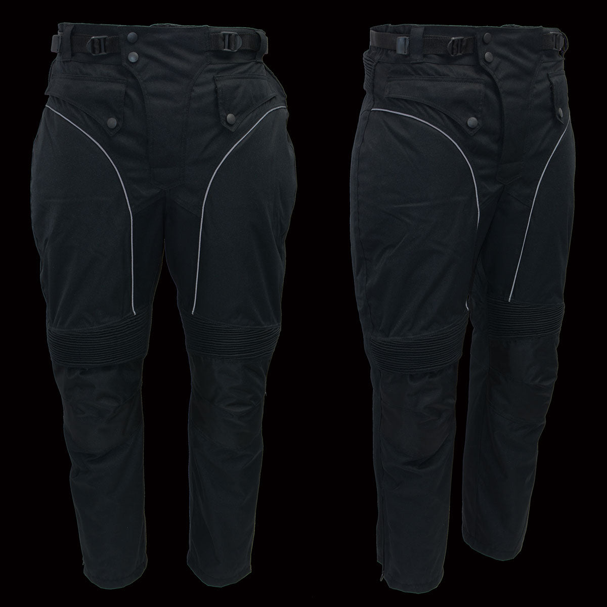 Men's XS2821 Black Water-Resistant Nylon Racing Over Pants with Armor