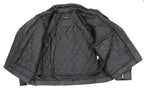 Men's XS400T Tall Size Black Classic Side Lace Police Style Motorcycle Jacket