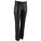 Milwaukee Leather LKM5719 Women's Black Buffalo Leather Motorcycle Riding Pants, Boot Cut, Unhemmed