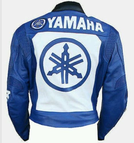 YAMAHA BLUE MOTORCYCLE LEATHER RACING JACKET SIZE US MEDIUM