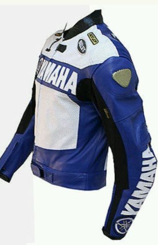 YAMAHA BLUE MOTORCYCLE LEATHER RACING JACKET SIZE US MEDIUM